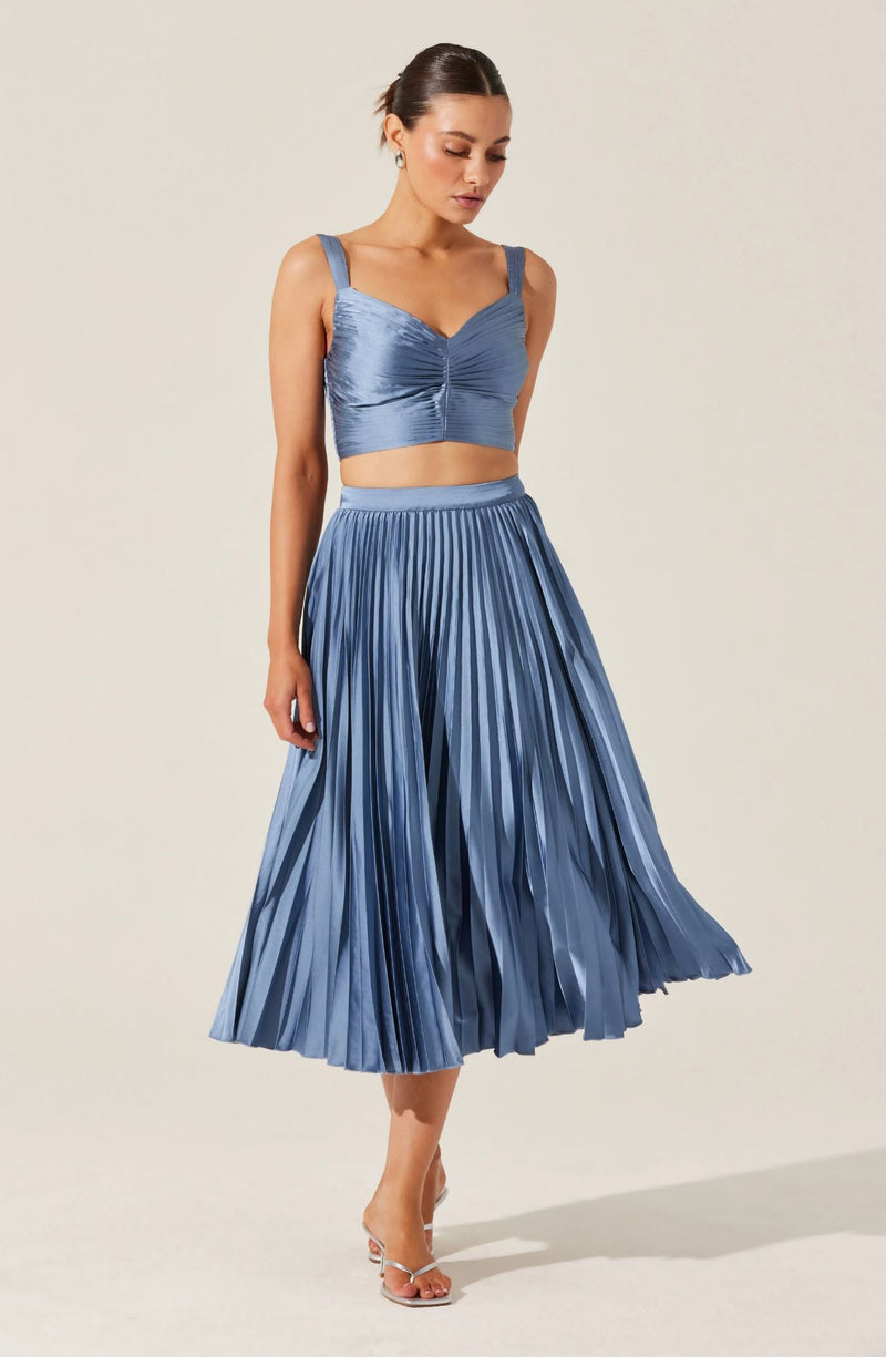 Pleated Midi Skirt-Bottoms-Uniquities