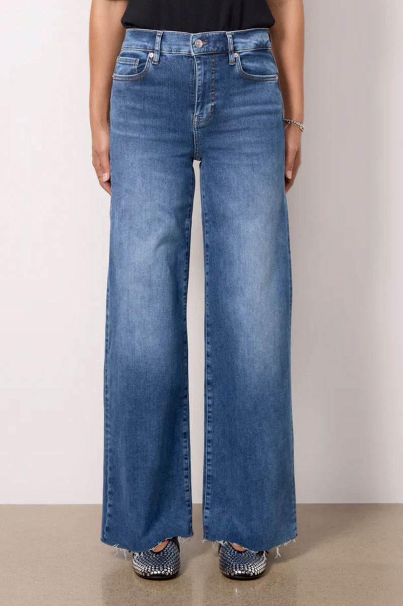 Le Slim Palazzo Raw Fray Jeans-Denim-Uniquities