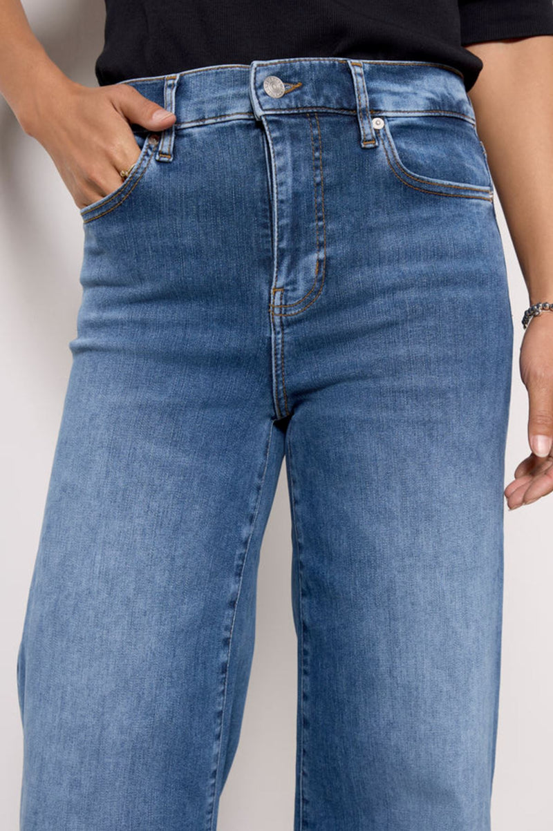 Le Slim Palazzo Raw Fray Jeans-Denim-Uniquities