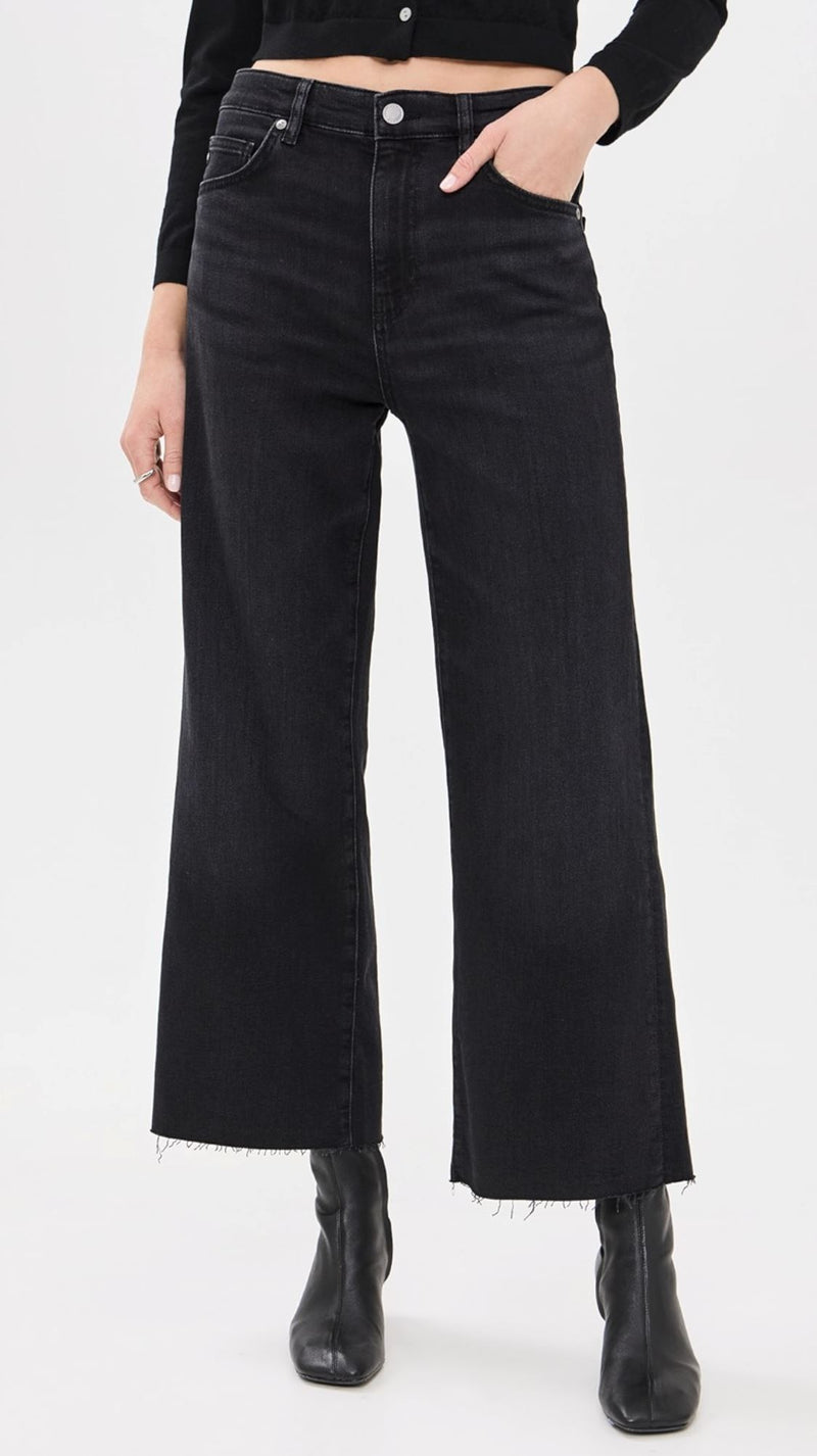 Saige Wide Leg Crop Jeans-Denim-Uniquities