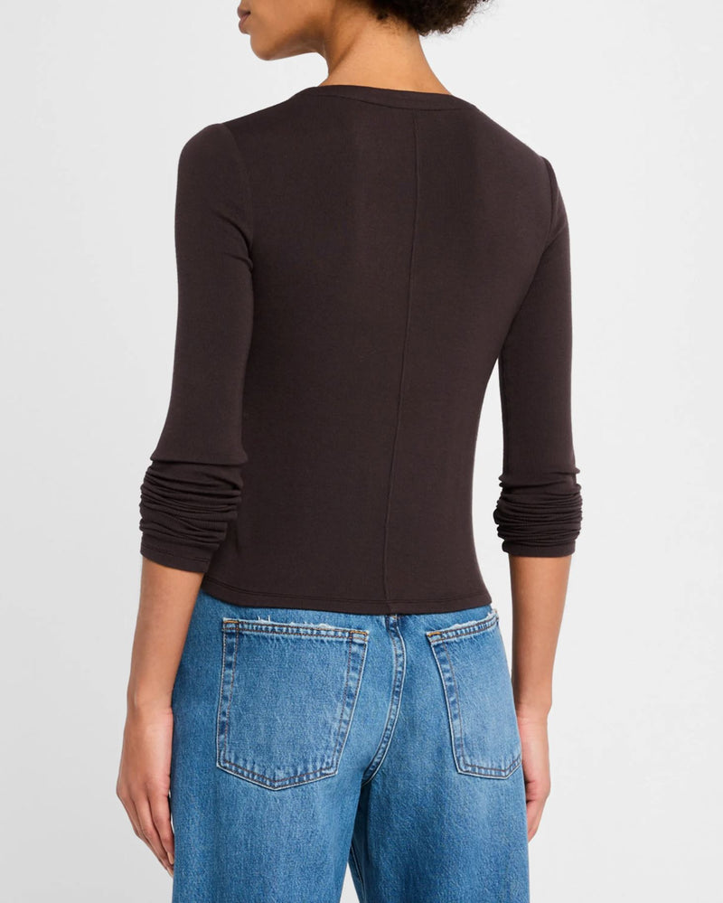 Slinky Long Sleeve Rib Henley-Tops/Blouses-Uniquities