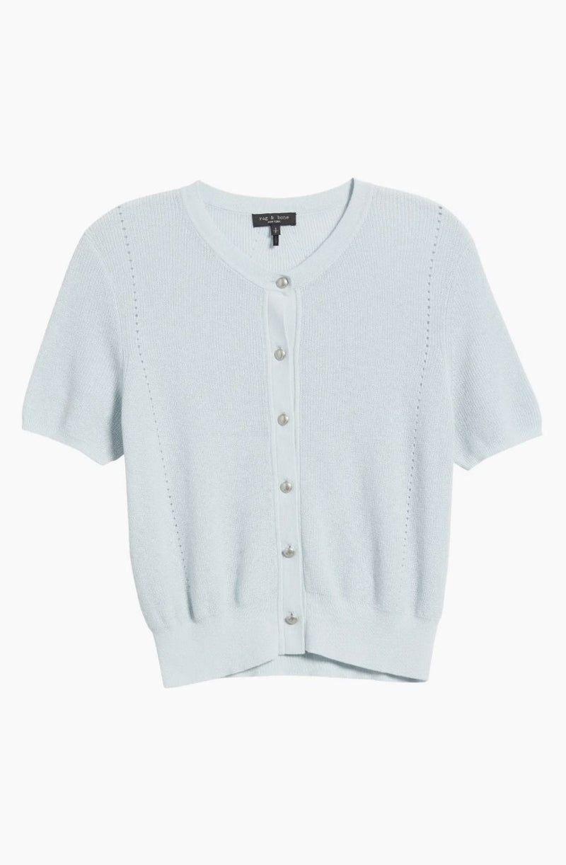 Dina Cotton Short Sleeve Cardigan-Sweaters-Uniquities