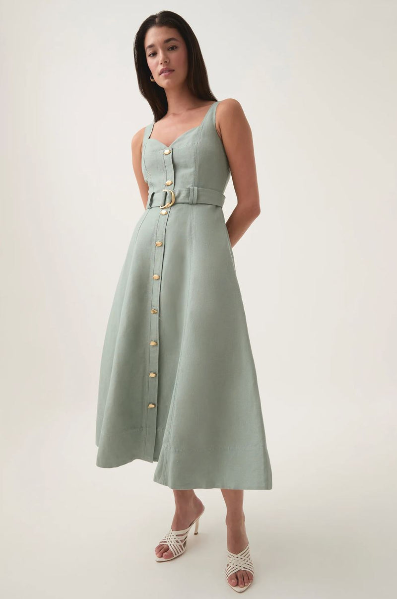 Clay Belted Midi Dress-Dresses-Uniquities