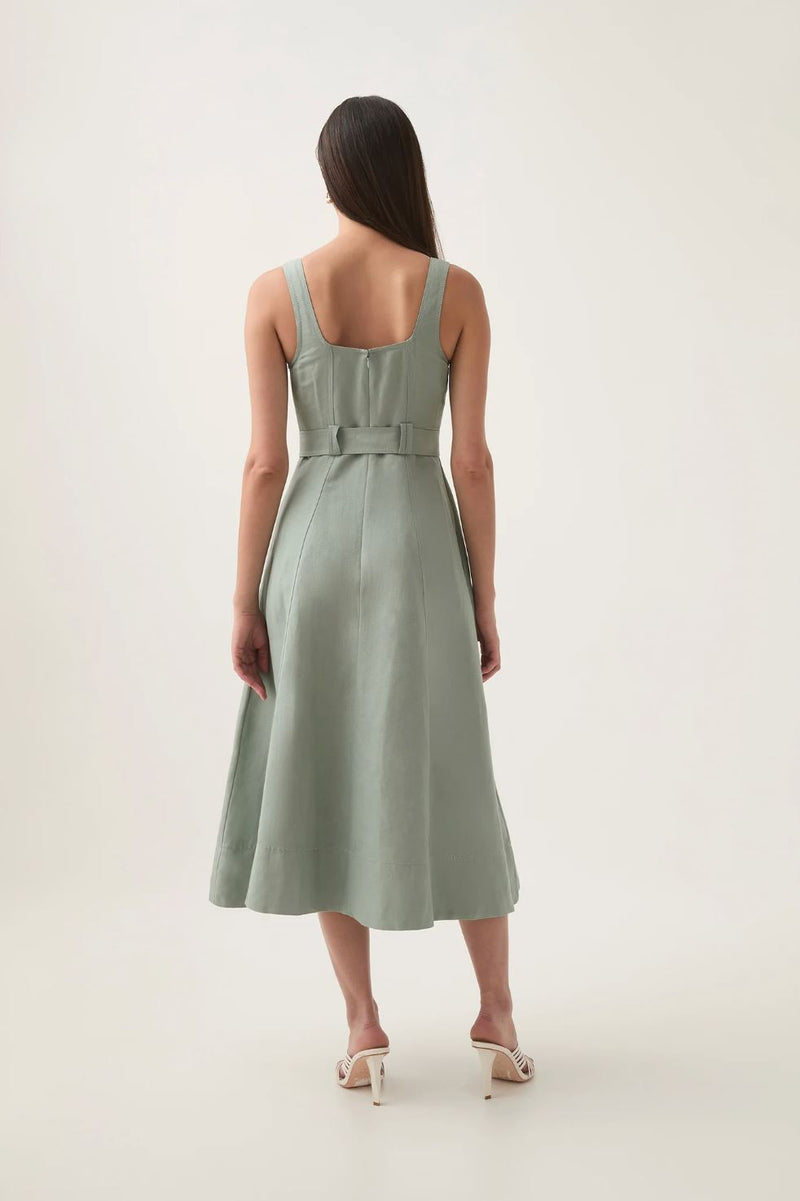 Clay Belted Midi Dress-Dresses-Uniquities