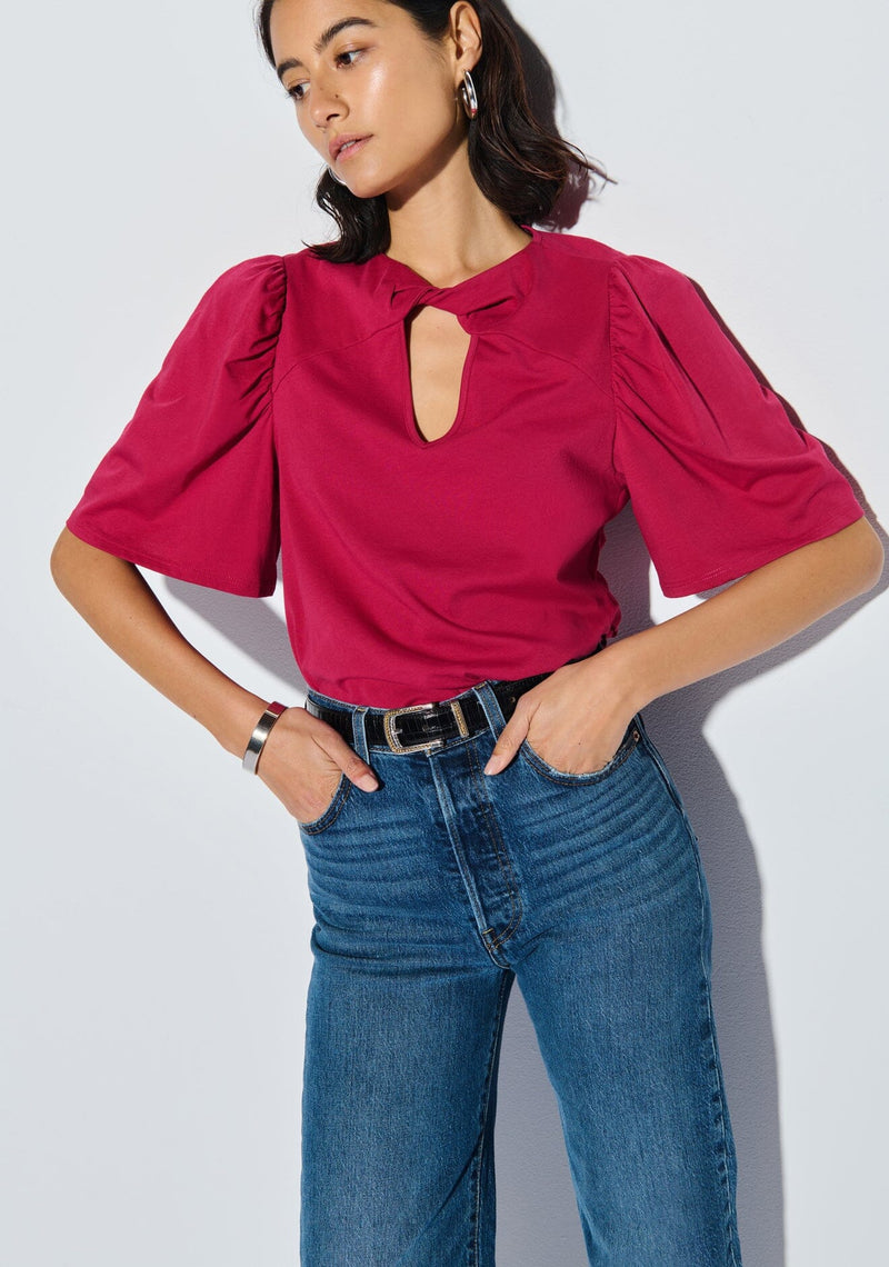 Vivienne Twist Front Top-Tops/Blouses-Uniquities