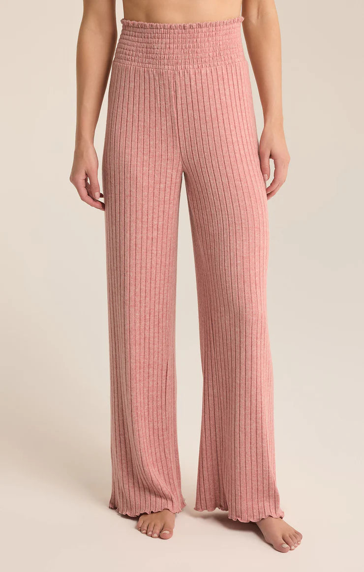 Dawn Smocked Rib Pant-Lounge-Uniquities