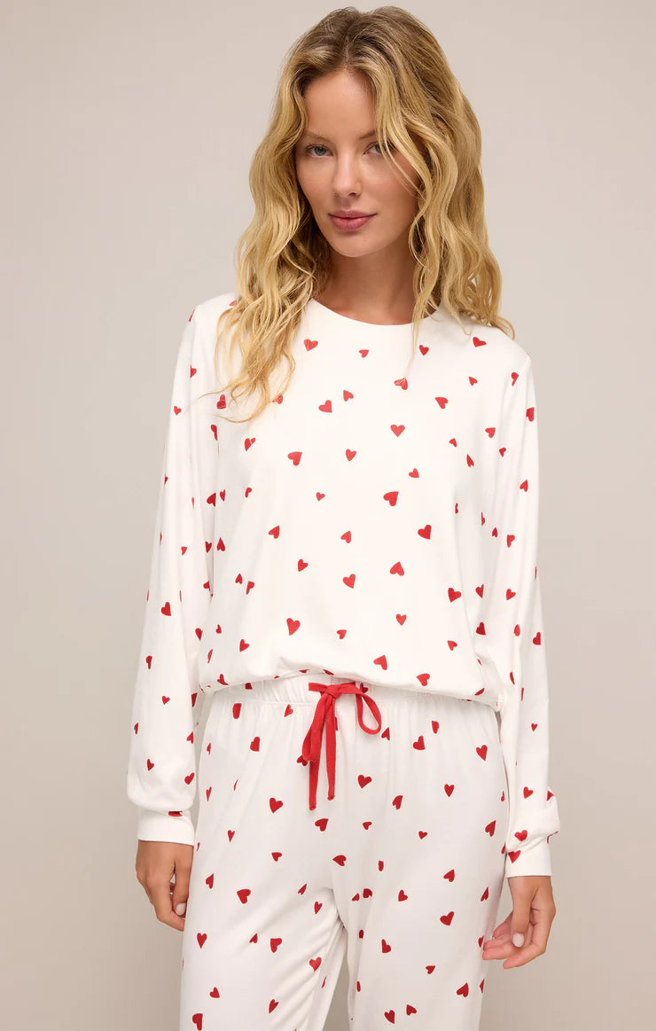 Classic Heart Long Sleeve Top-Lounge-Uniquities