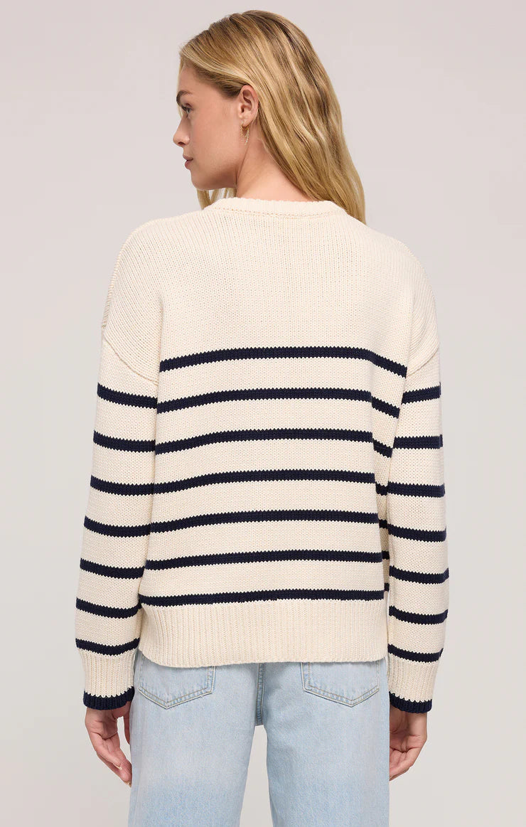 Boyfriend Stripe Sweater-Sweaters-Uniquities