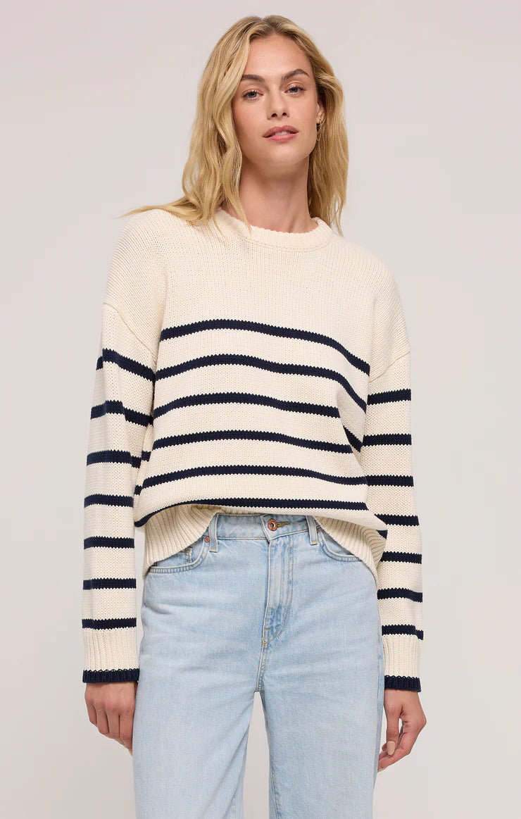 Boyfriend Stripe Sweater-Sweaters-Uniquities