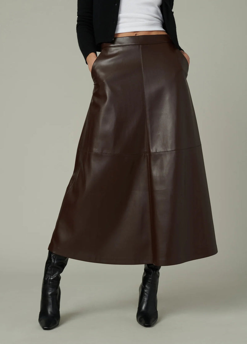 Tavi Vegan Leather Skirt-Bottoms-Uniquities