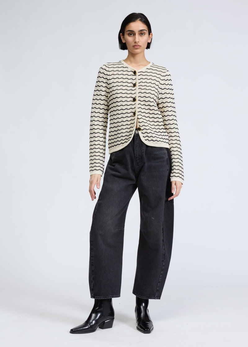 Elisa Stripe Cardigan-Sweaters-Uniquities