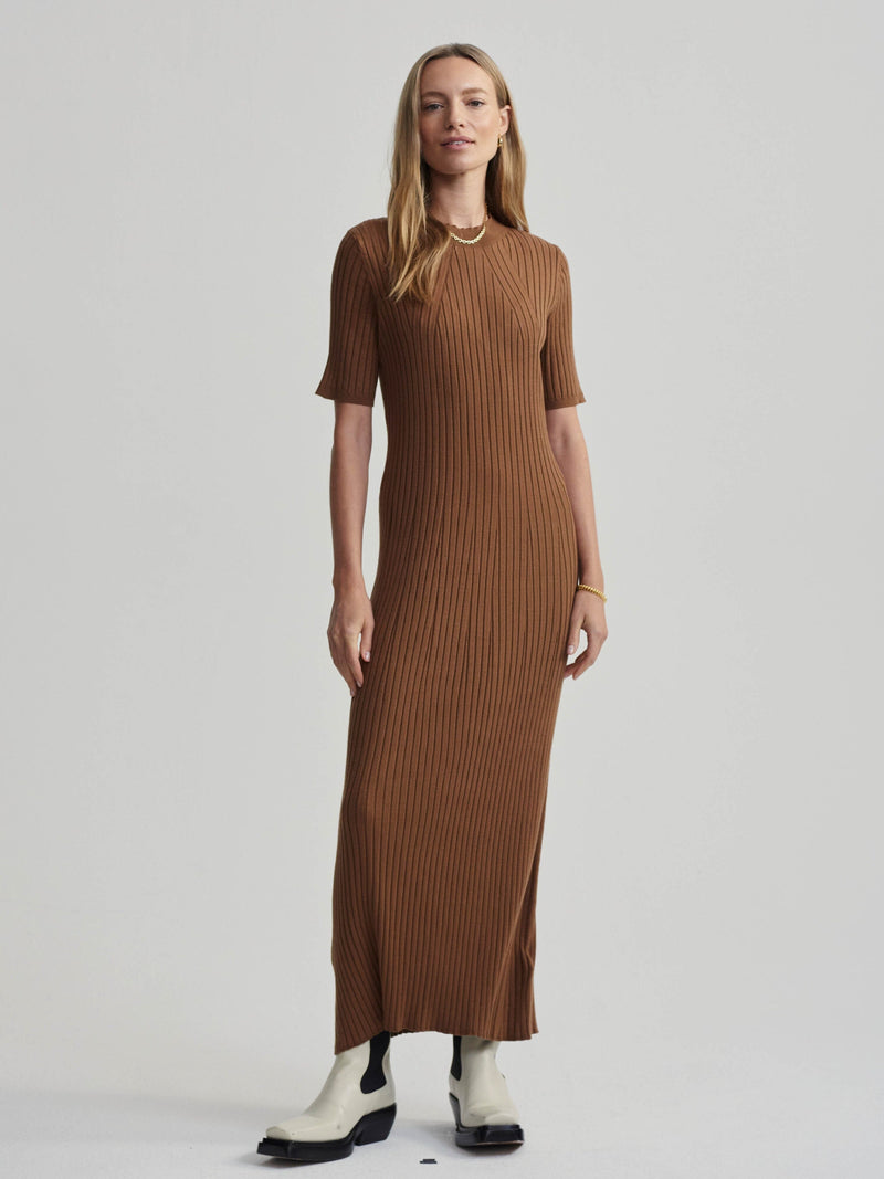 Maeve Rib Knit Midi Dress-Dresses-Uniquities