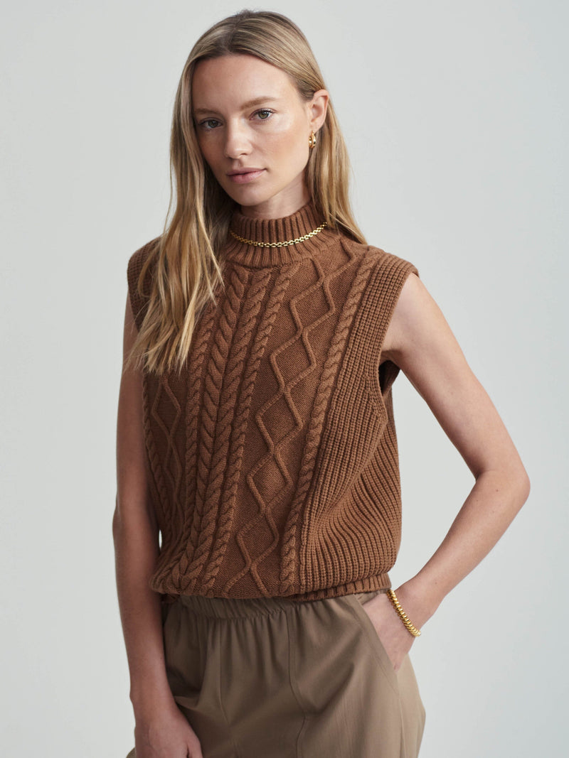 Joilette Roll Neck Vest-Sweaters-Uniquities