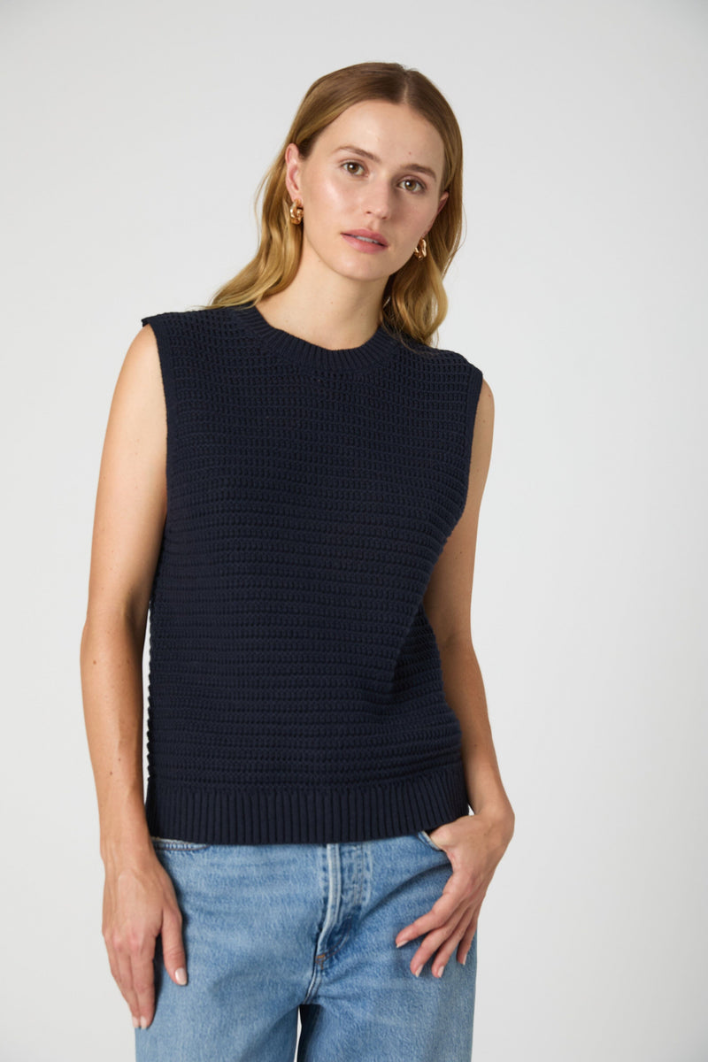 Manda Open Knit Vest-Sweaters-Uniquities