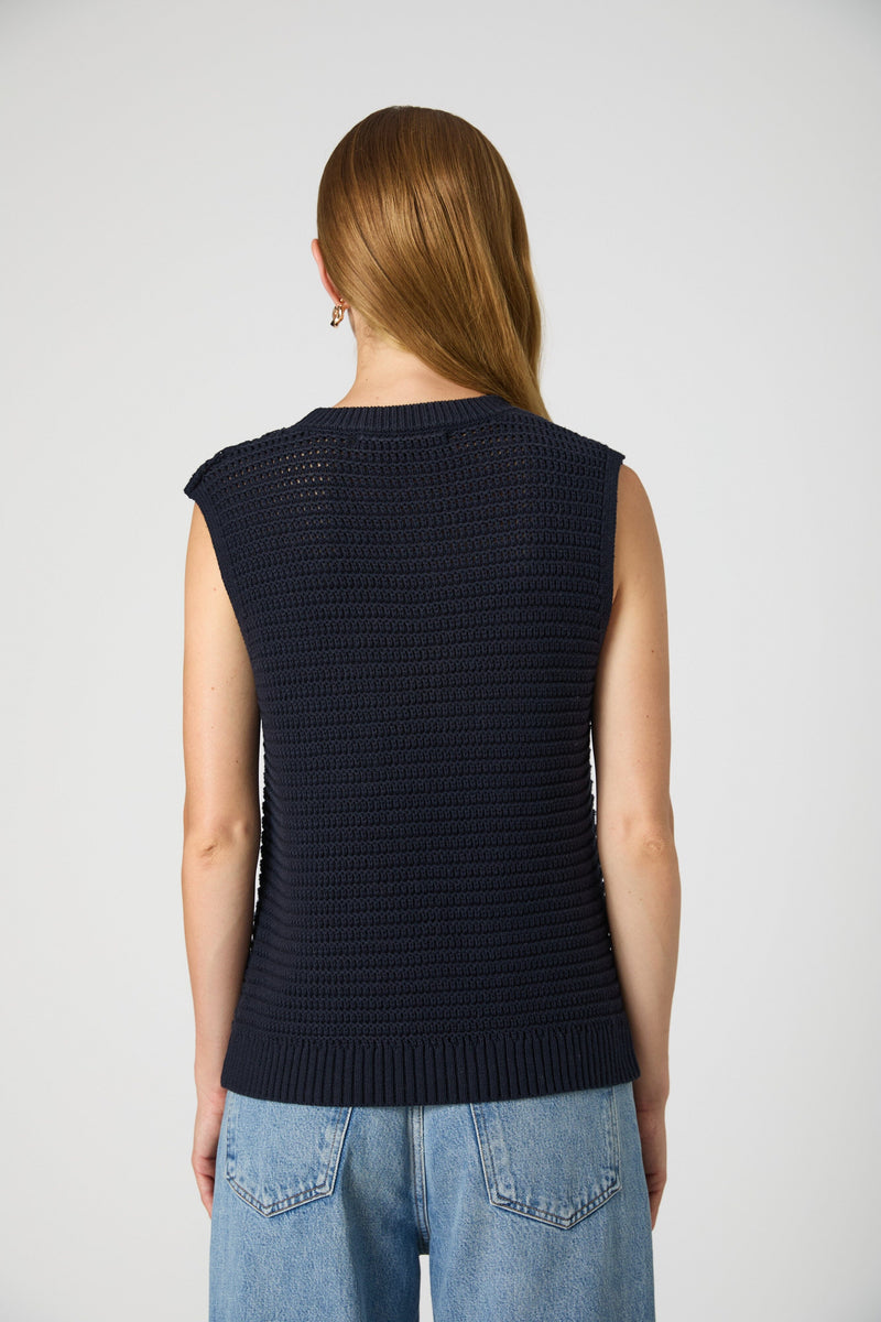 Manda Open Knit Vest-Sweaters-Uniquities