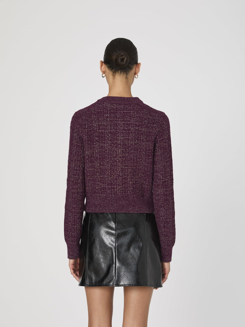 Lurex Tweed Knit Cardigan-Sweaters-Uniquities