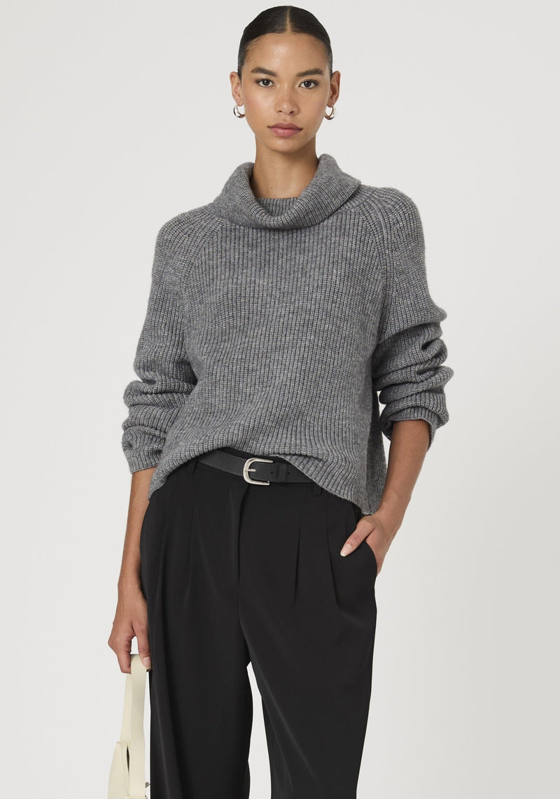 Mersai Long Sleeve Roll Neck Jumper-Sweaters-Uniquities