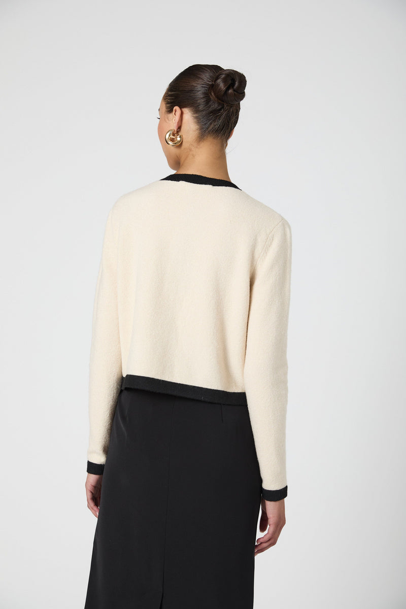 Vhari Contrast Cardigan-Sweaters-Uniquities